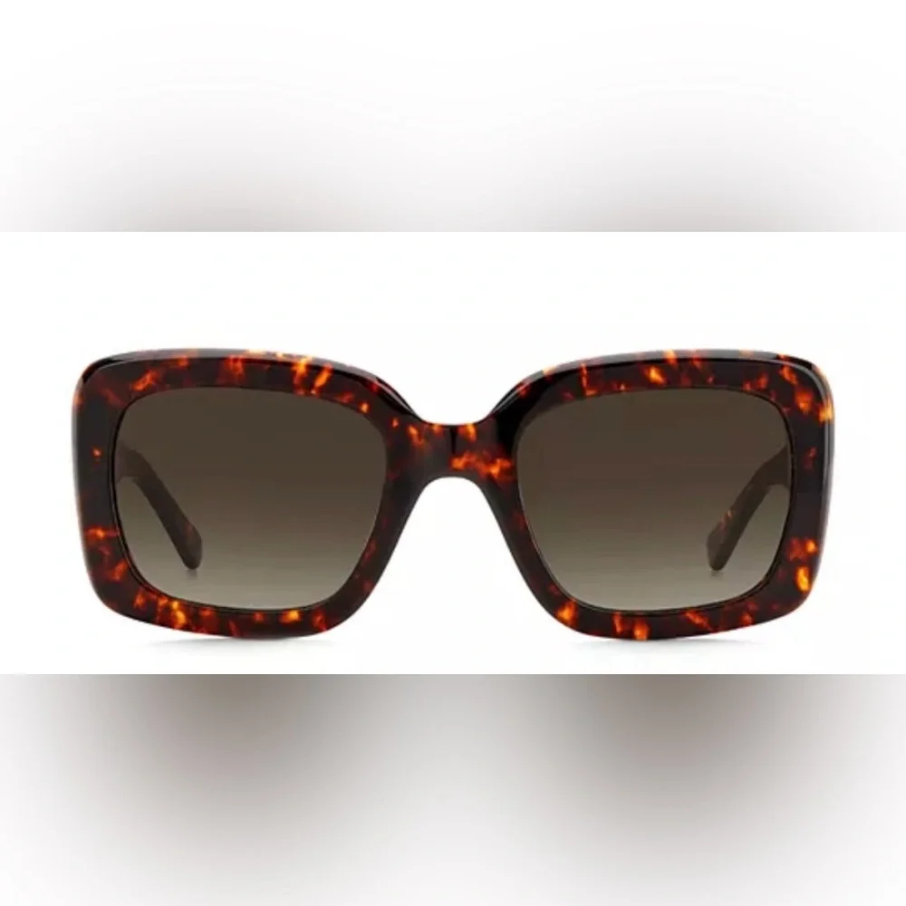 kate spade Bellamy S0086 Tortoiseshell Square Sunglasses Brown/Black Pattern NIC